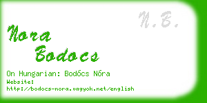 nora bodocs business card